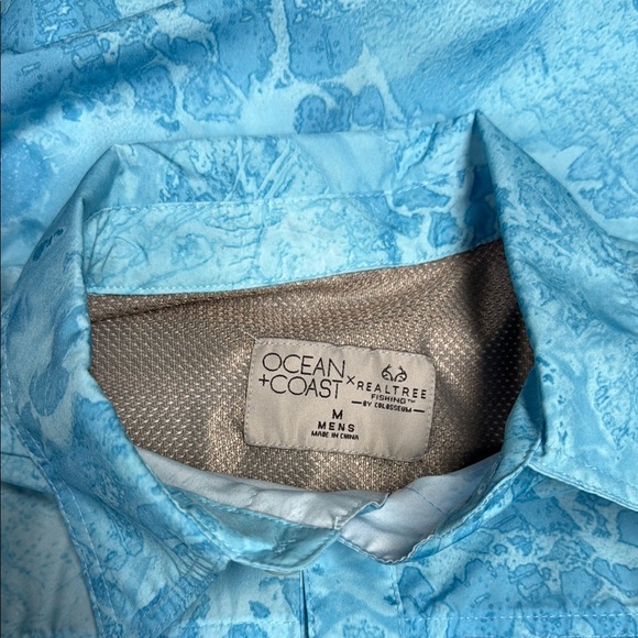 Colosseum Blue Casual Button Down Shirt Short Sleeve - Picture 2 of 4